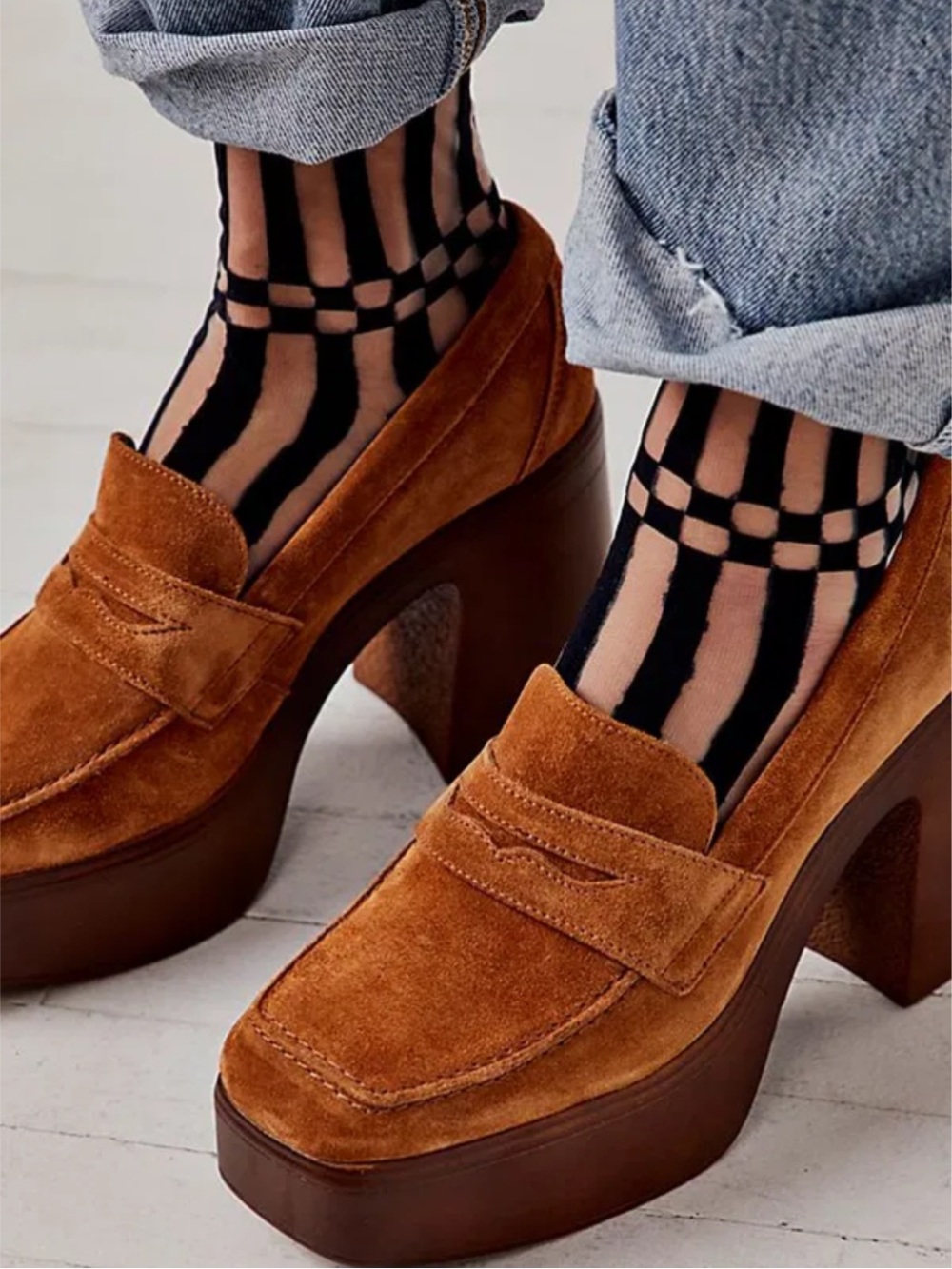 NEW FREE PEOPLE FP Collection - Zoe Platform Loafers Size 37.5